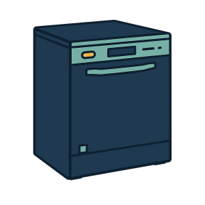 Disconnected kitchen dishwasher