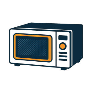 Microwave oven placed at curbside ready for pickup and recycling