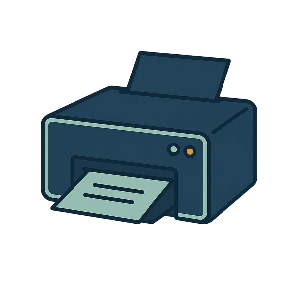 Unplugged desktop printer with paper trays emptied, placed curbside ready for pickup and e-waste recycling