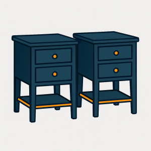 Two side tables stacked at curbside ready for pickup and responsible reuse or recycling